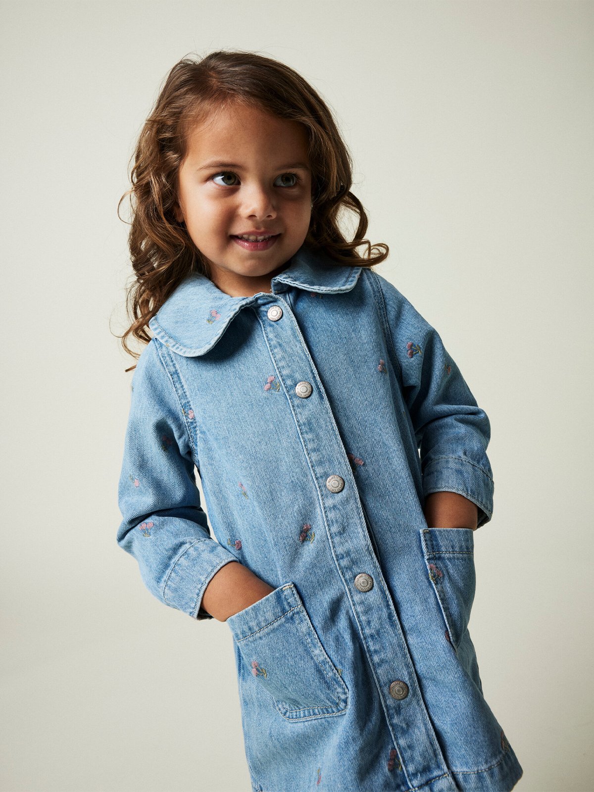 Name It Piper Long Sleeve Denim Dress Light Blue Denim