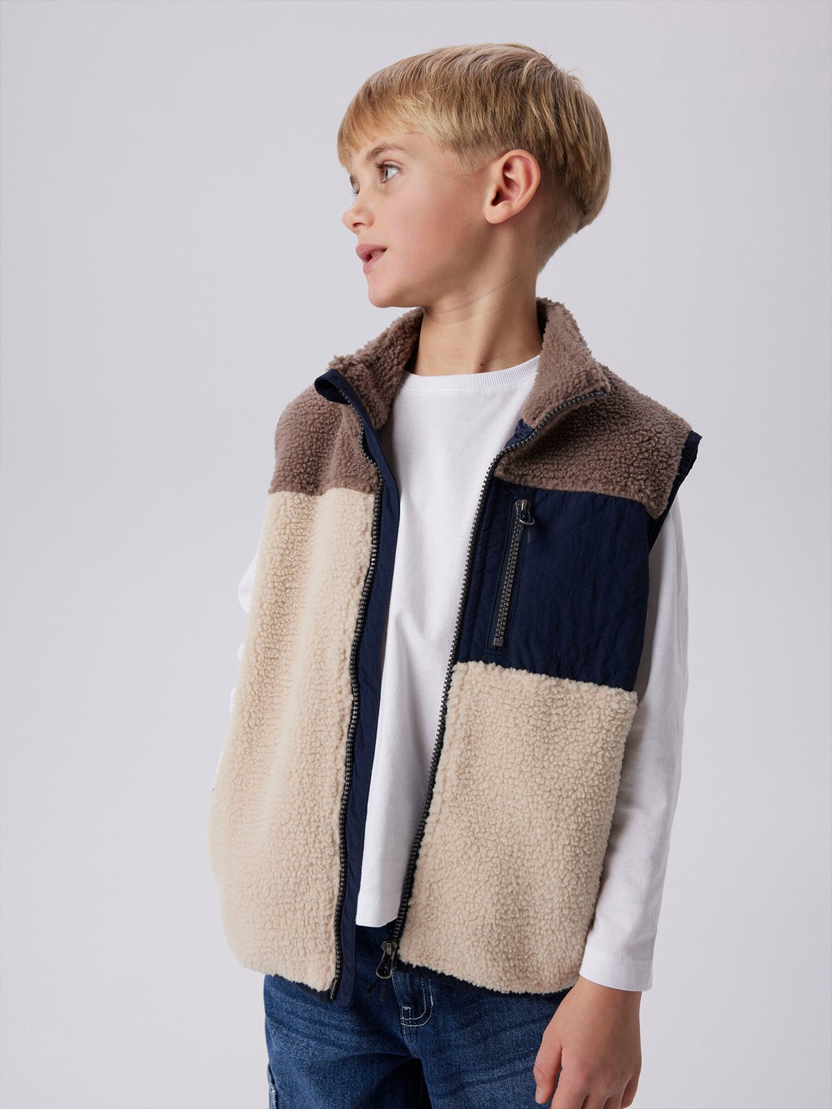 Name It Monico Teddy Vest Fog
