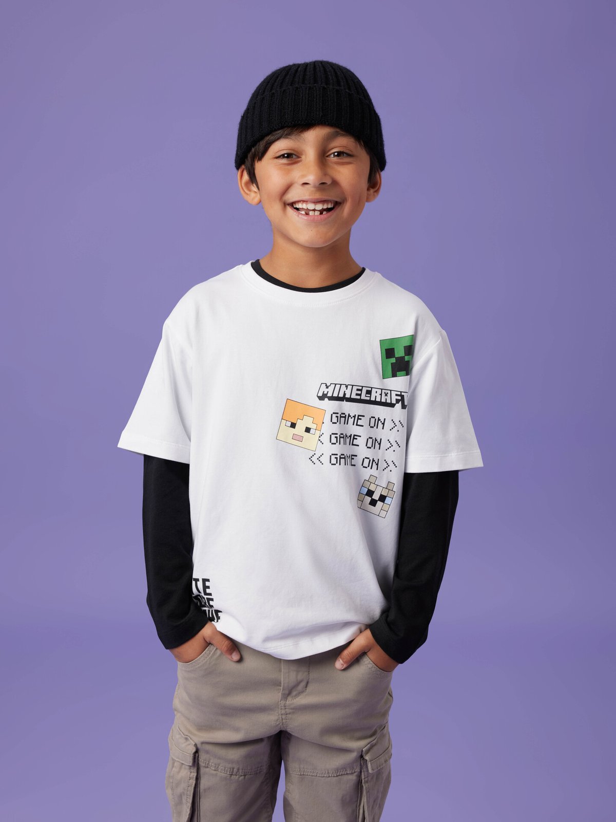 Name It Jafar Minecraft Short Sleeve Top Box Bright White