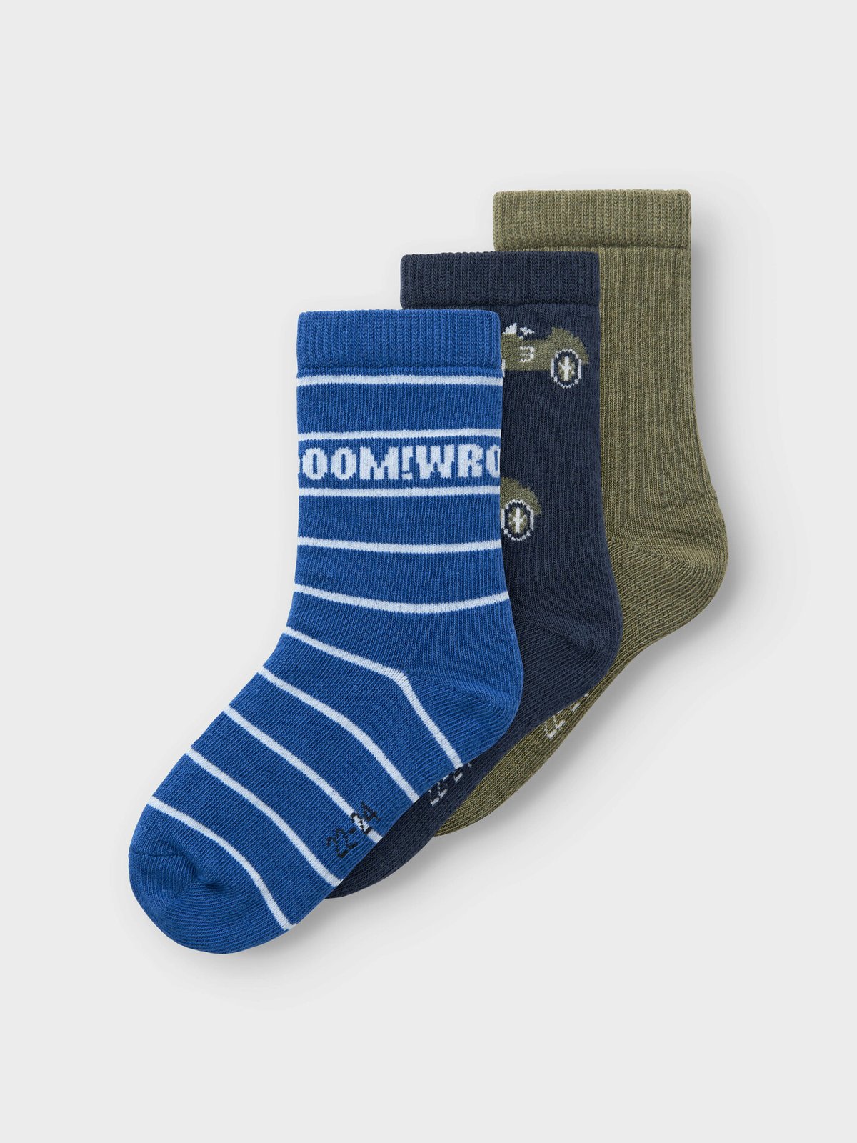 Name It Buster 3-Pack Sock Dusty Olive / Navy Blazer / Limoges