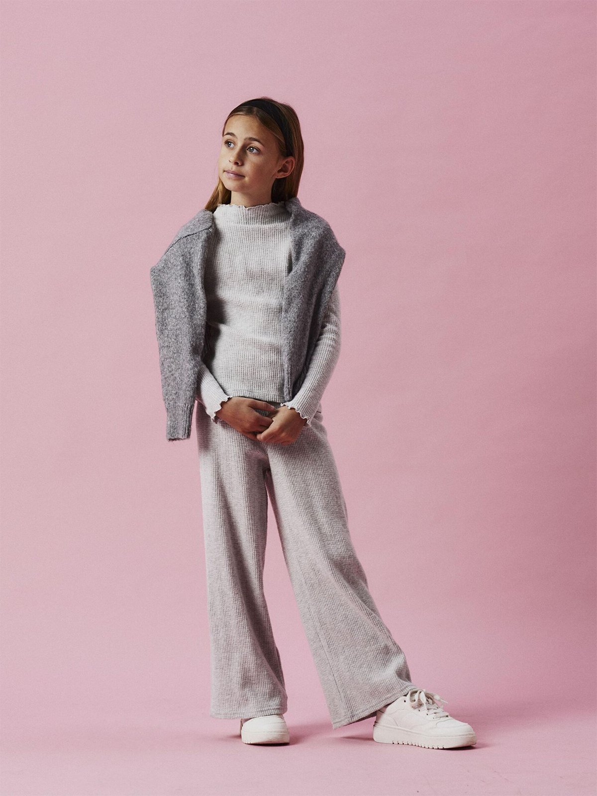 Name It Tulpu Wide Pant Light Grey Melange