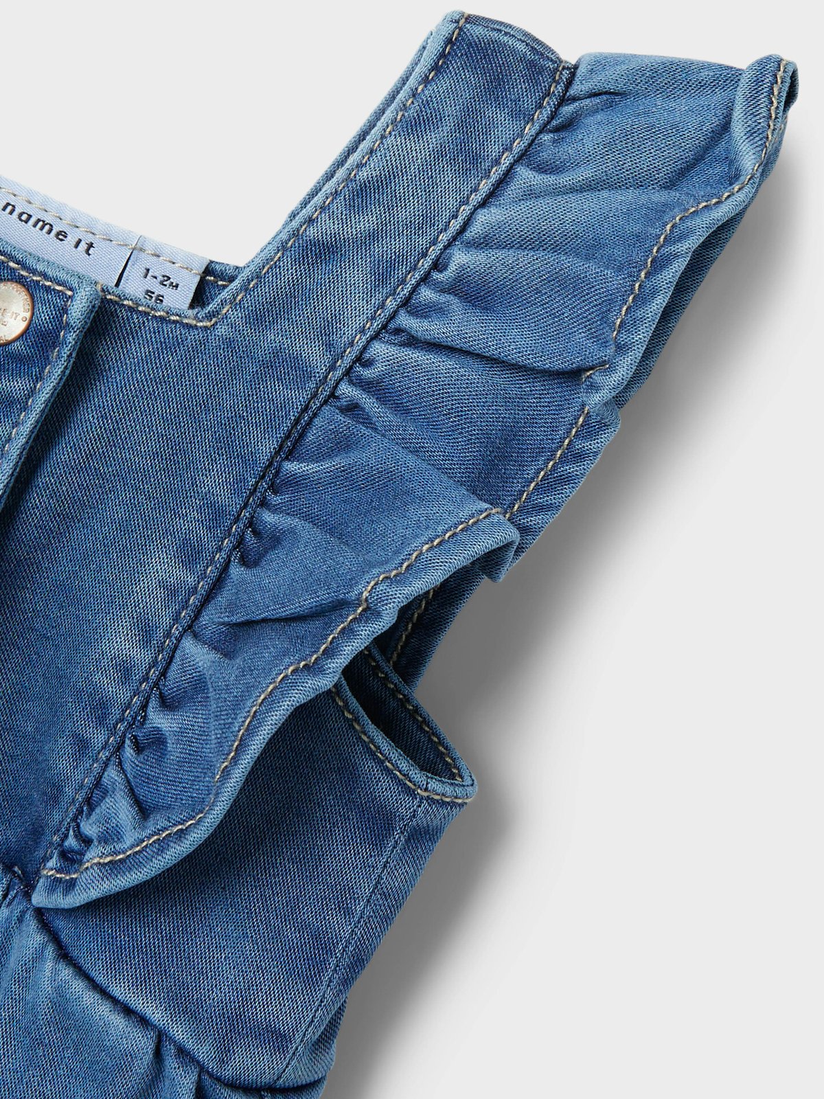 Name It Donna Denim Overall Medium Blue Denim