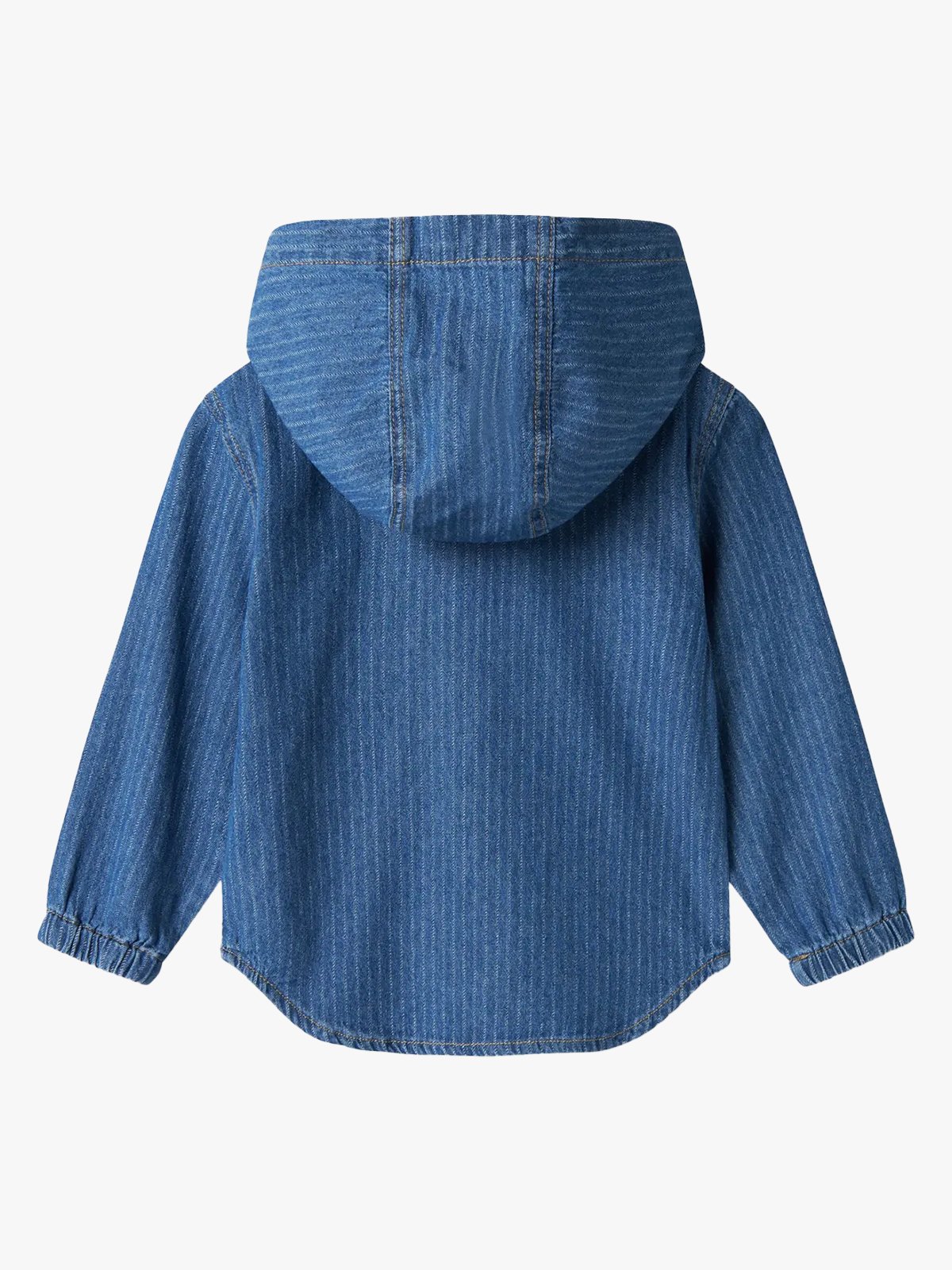 Name It Peter Oz Denim Long Sleeve Hood Shirt Medium Blue Denim