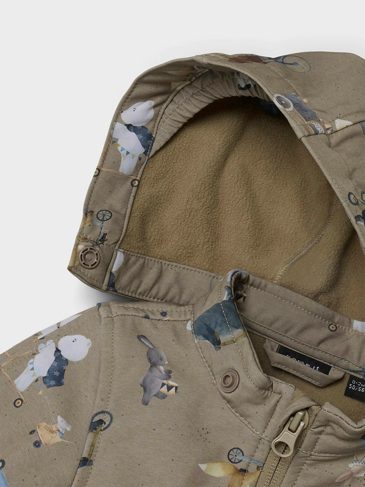 Name It Alfa08 Softshell Suit Aop Fo Silver Mink