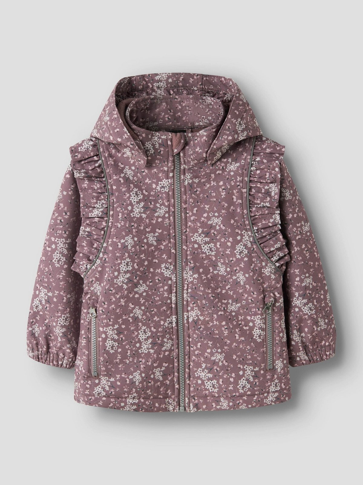 Name It Alfa08 Softshell Jacket Frill Aop Fo Grape Shake