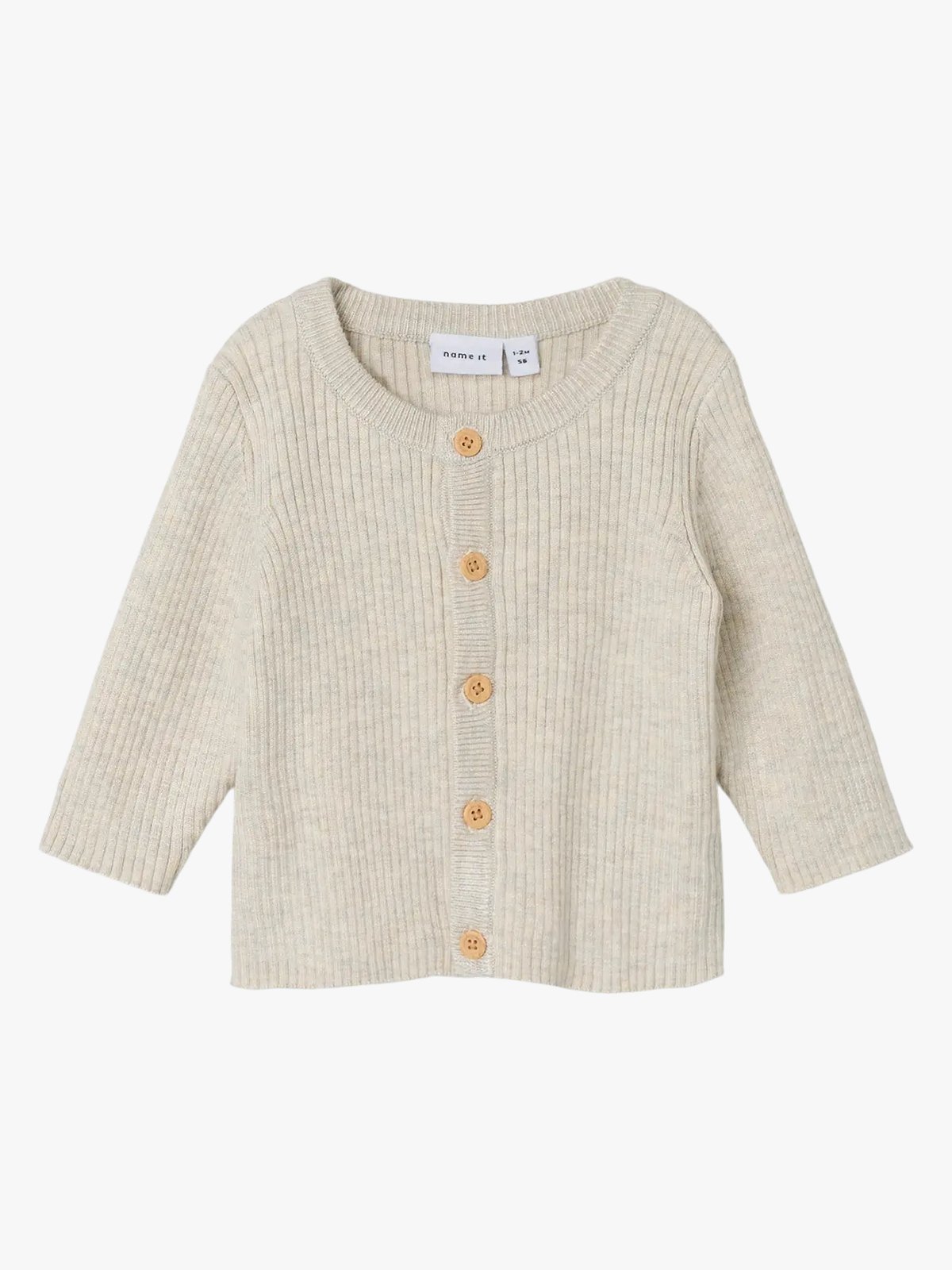 Name It Obi Long Sleeve Knit Cardigan Peyote Melange