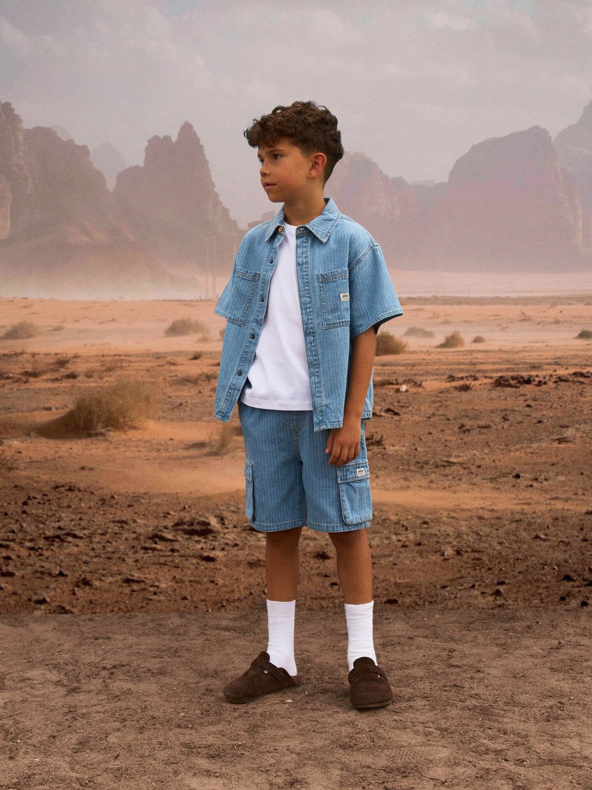 Name It Felix Short Sleeve Denim Shirt Light Blue Denim