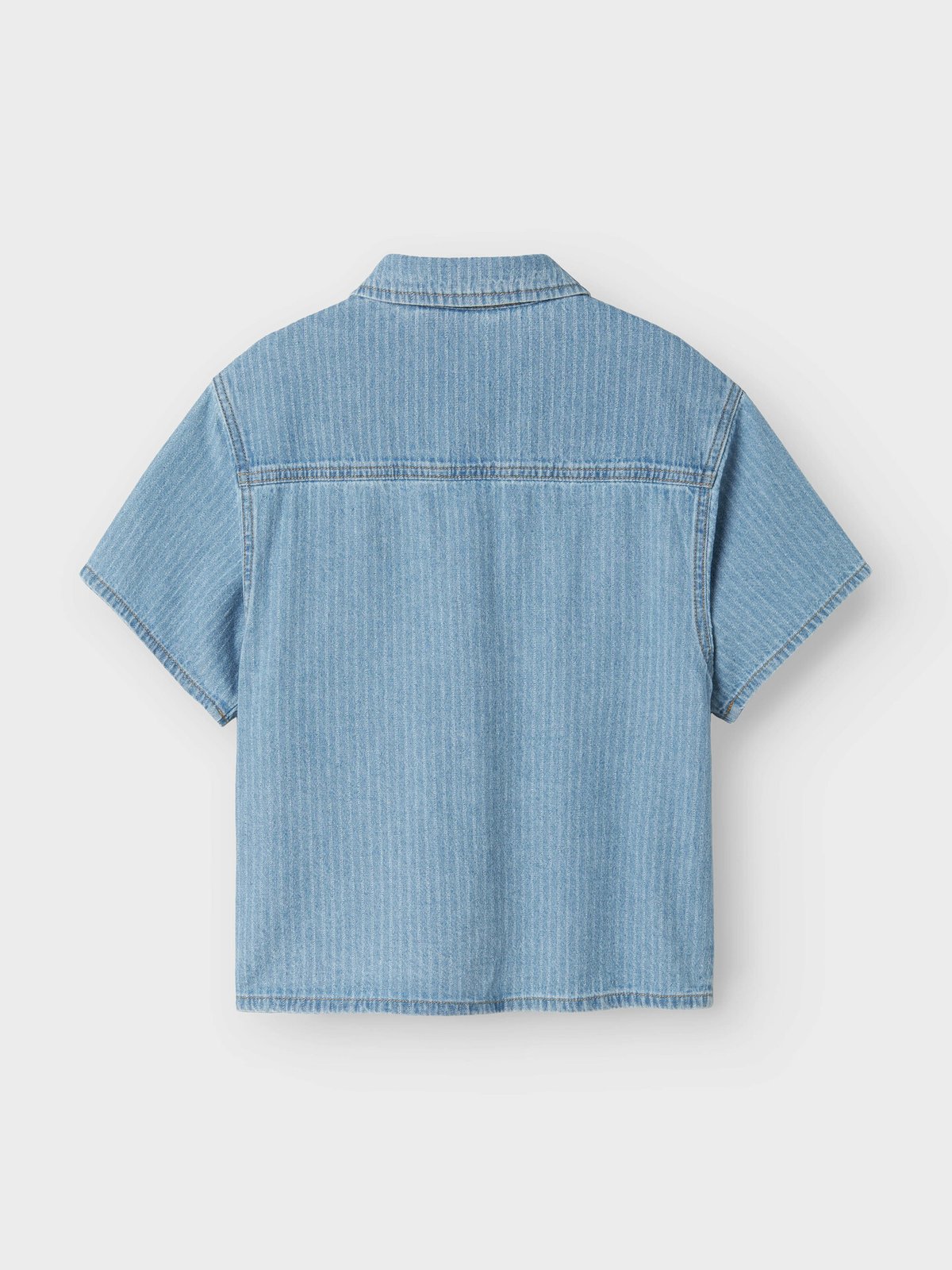 Name It Felix Short Sleeve Denim Shirt Light Blue Denim