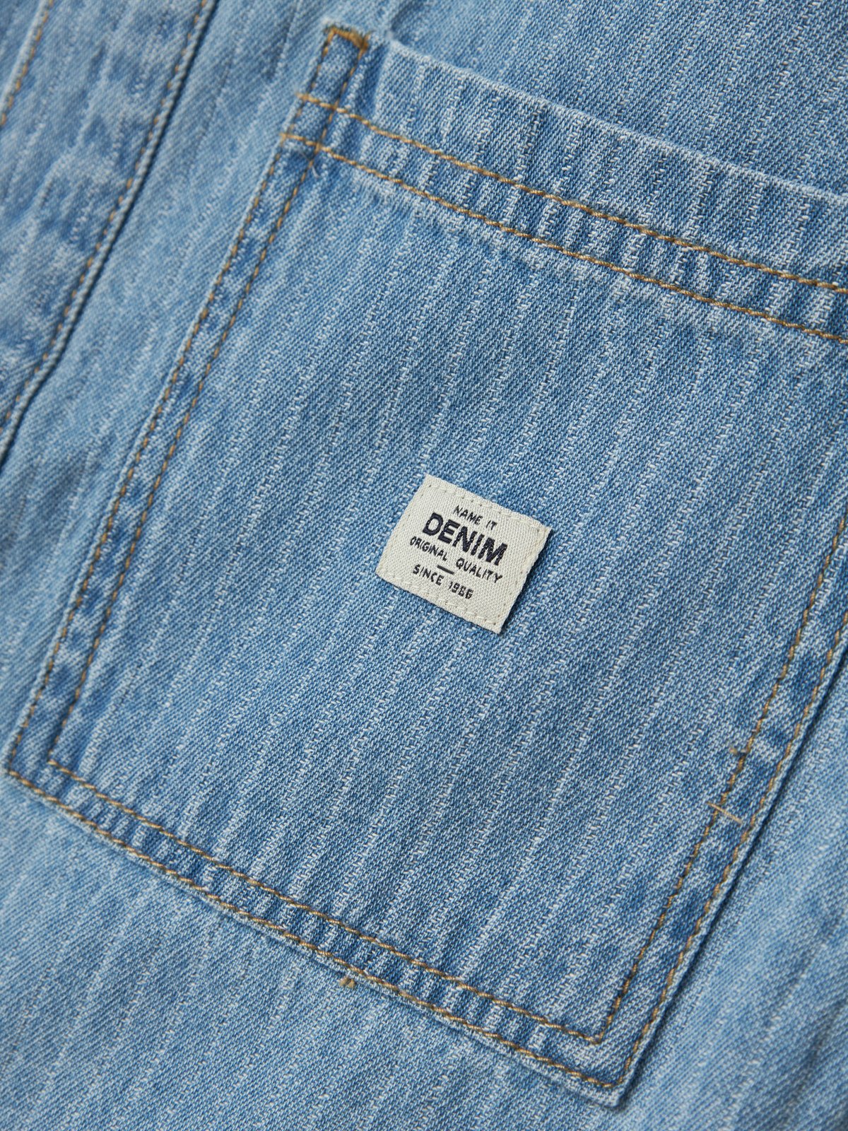 Name It Felix Short Sleeve Denim Shirt Light Blue Denim