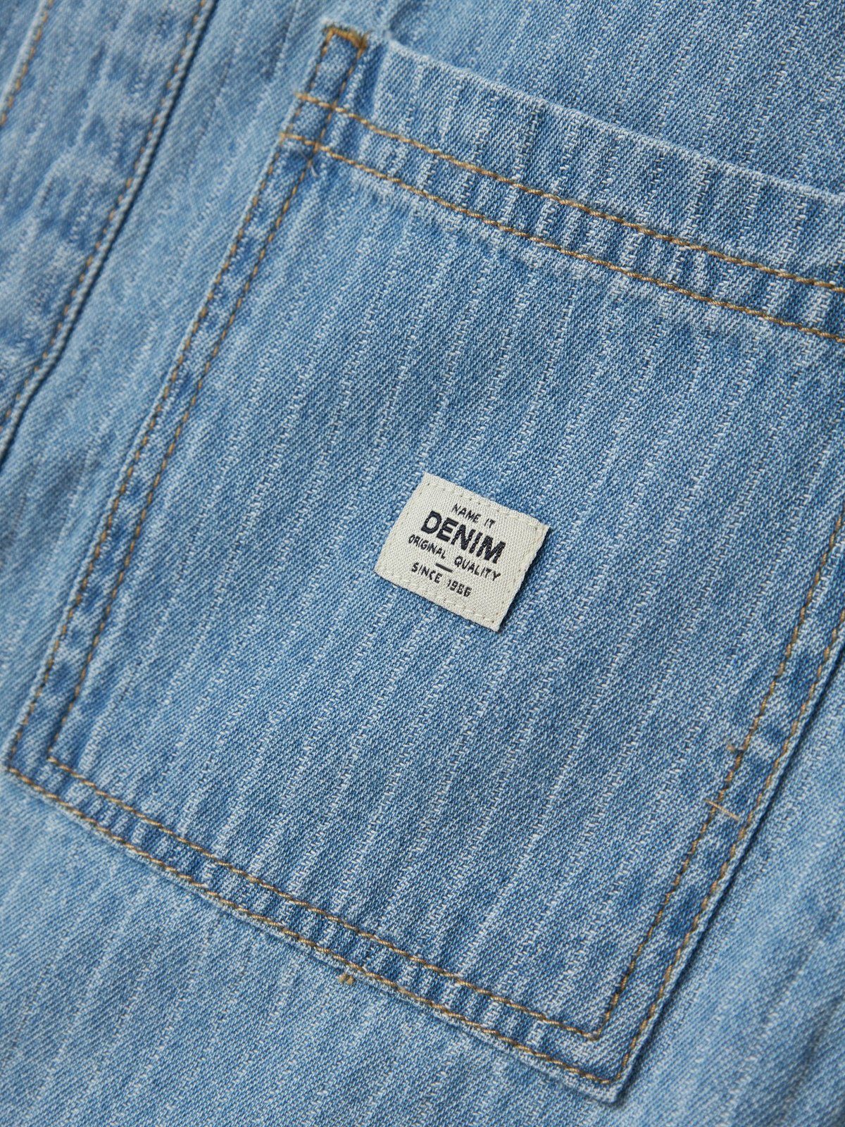 Name It Felix Short Sleeve Denim Shirt Light Blue Denim