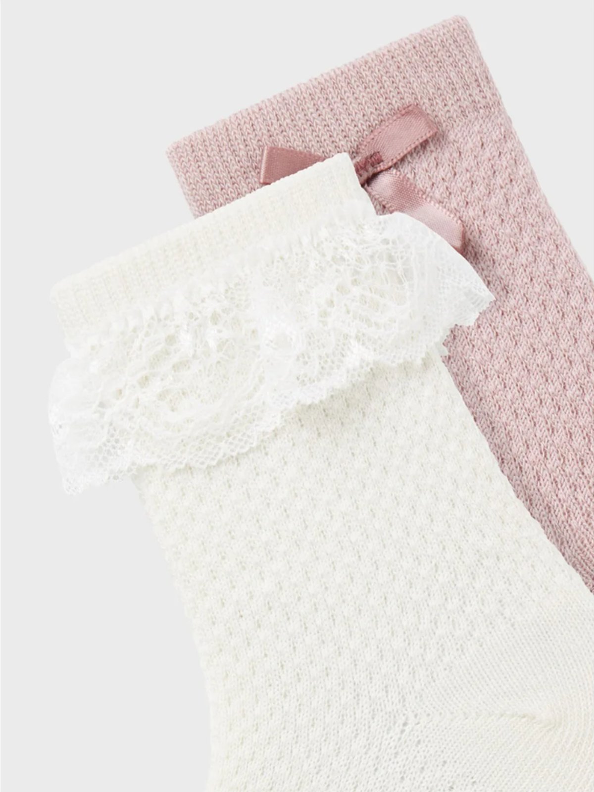 Name It Wakma Wo/Bl Structure 2-Pack Sock Snow White