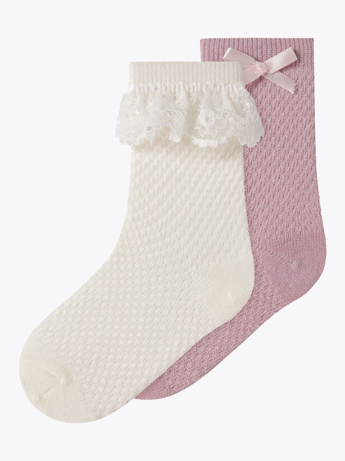 Name It Wakma Wo/Bl Structure 2-Pack Sock violet ice 2p violet ice+snow white