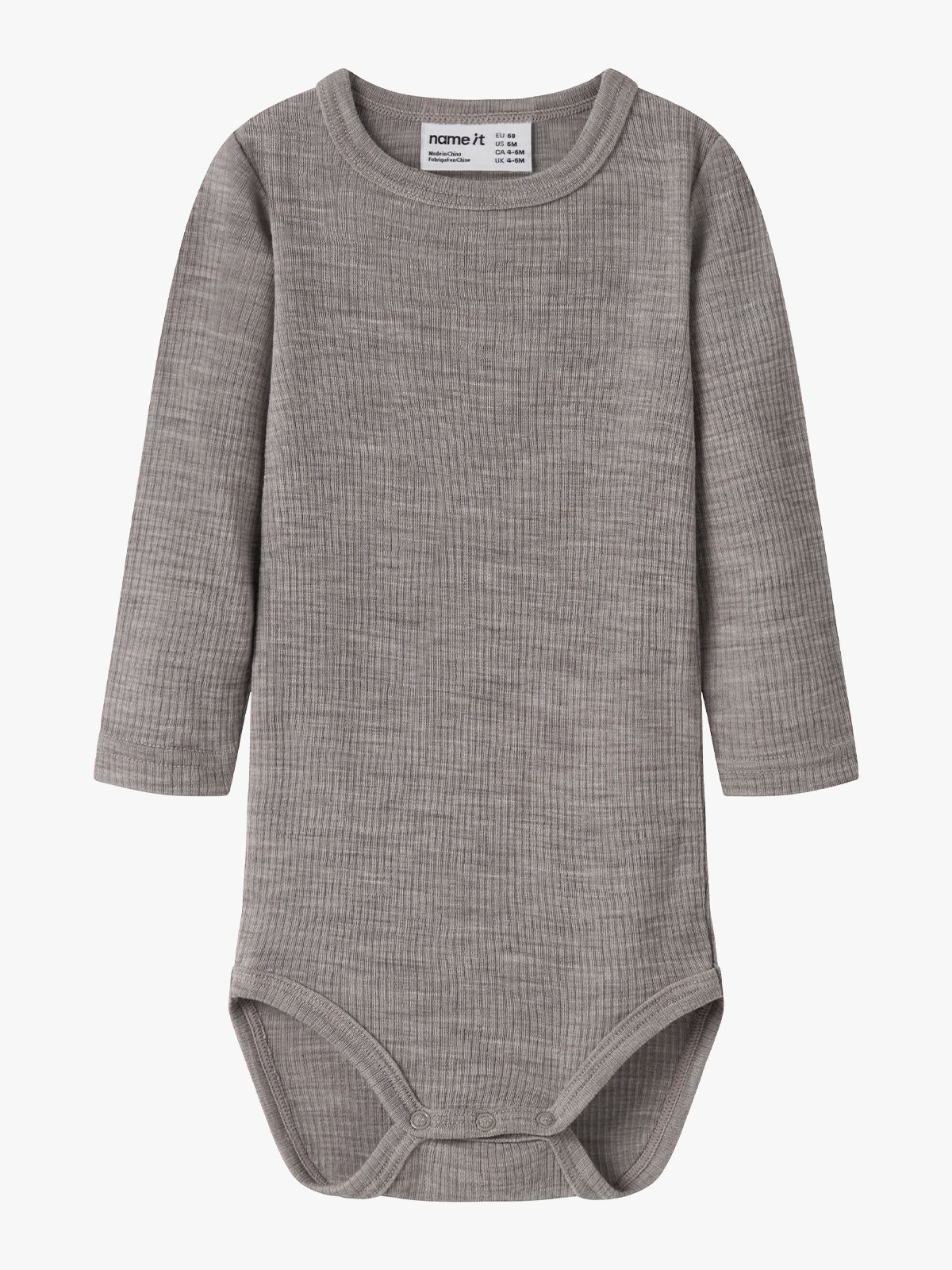 Name It Wax Wool Rib Long Sleeve Body Satellite