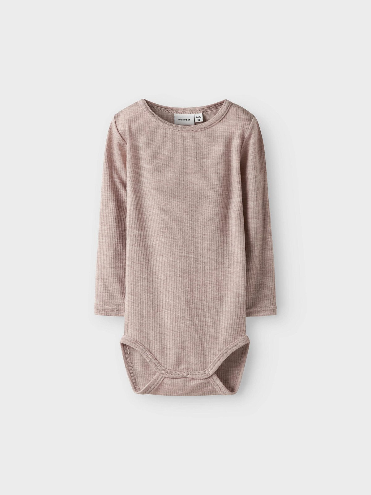 Name It Wax Wool Rib Long Sleeve Body Shadow Gray