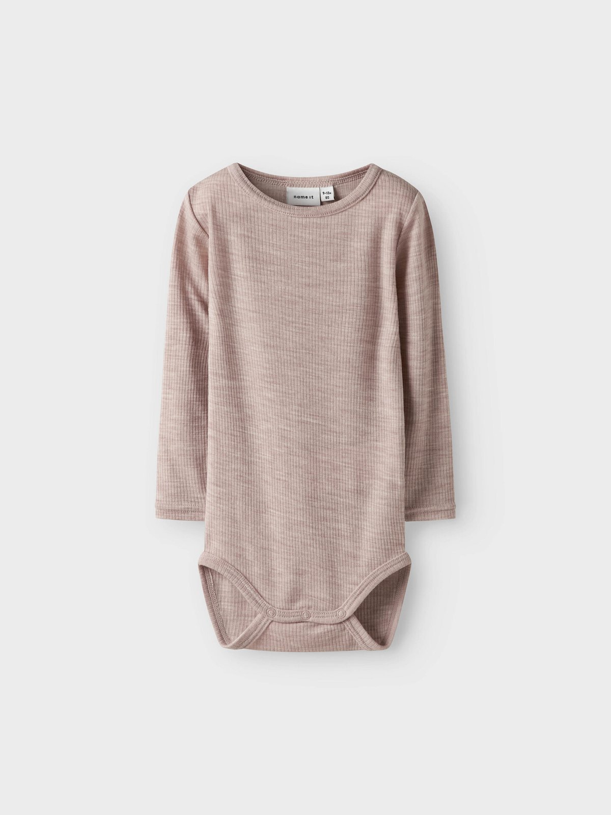Name It Wax Wool Rib Long Sleeve Body Shadow Gray
