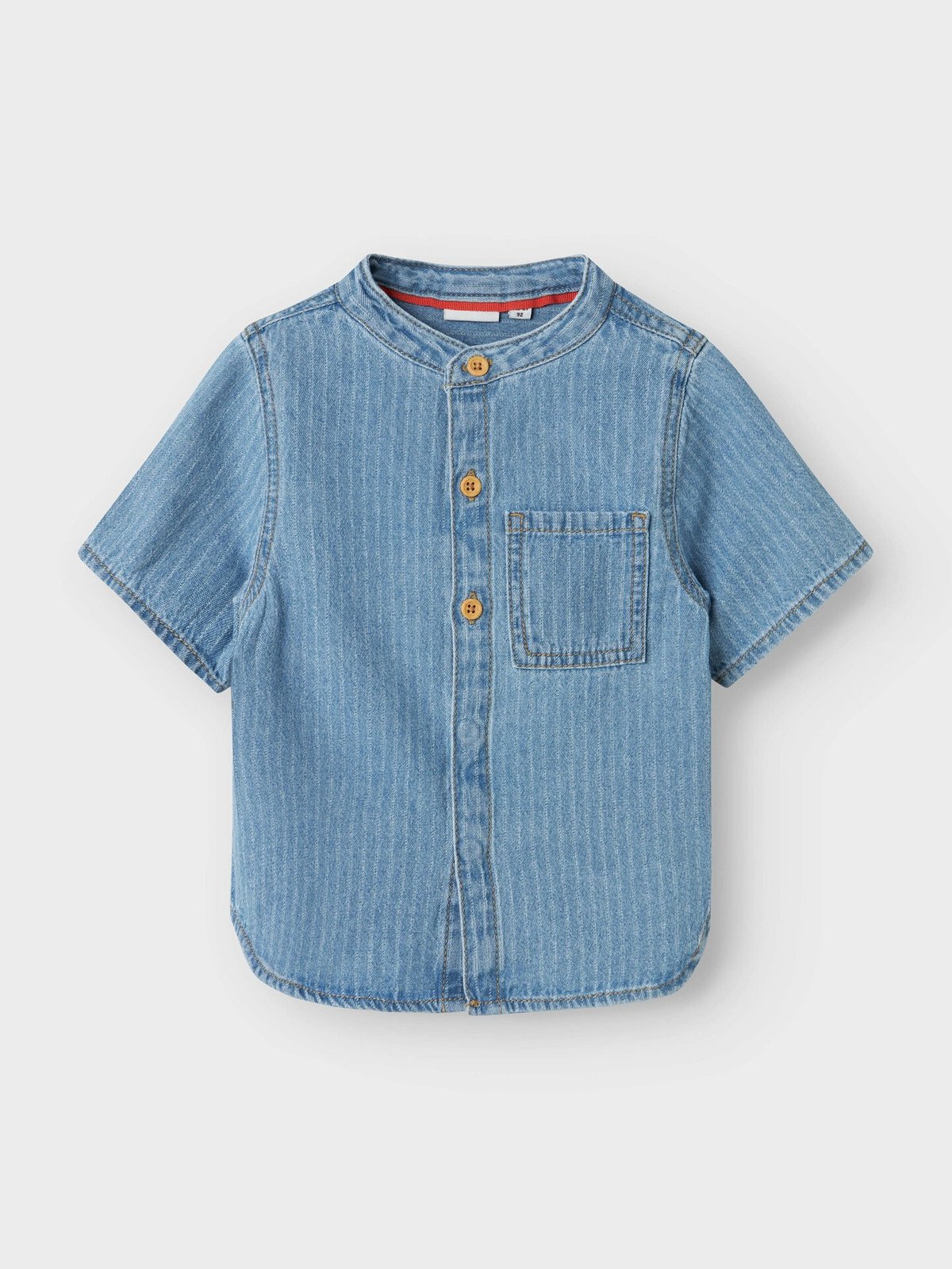 Name It Fido Short Sleeve Denim Shirt Light Blue Denim