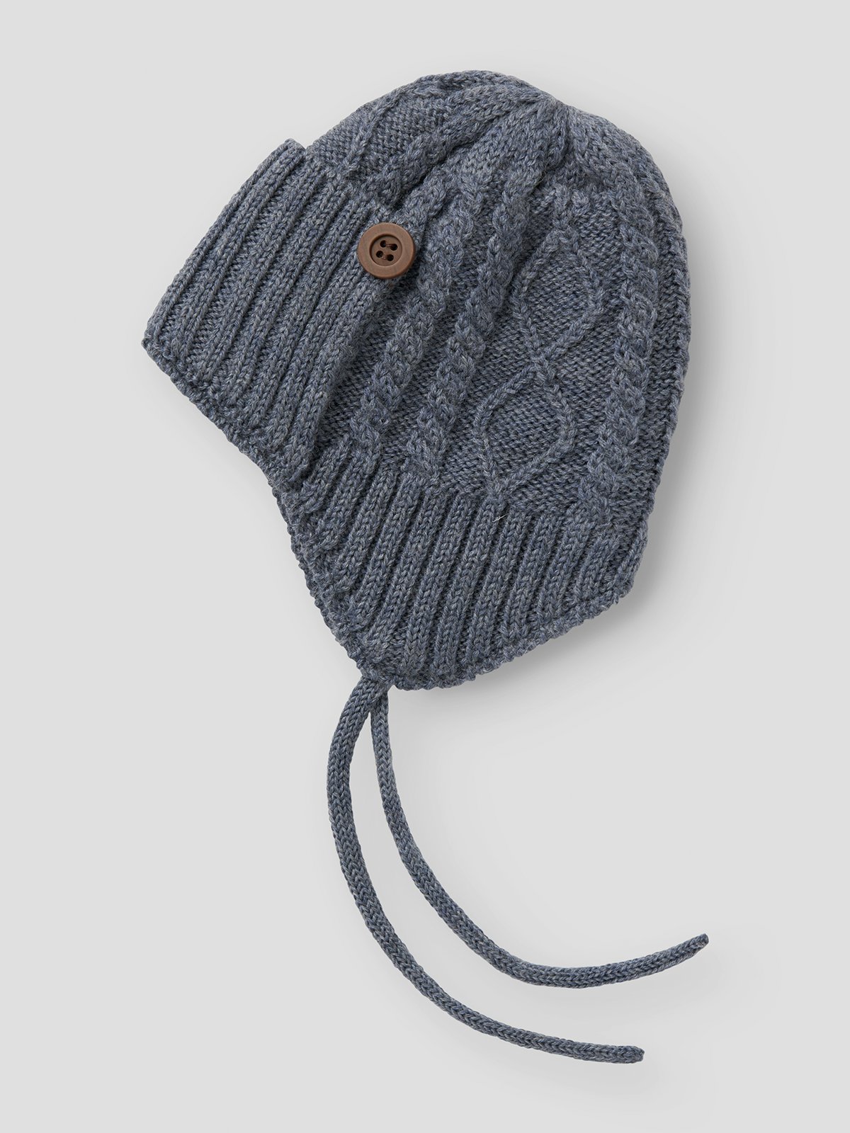 Name It Wrilla Button Wool Knit Hat Folkstone Gray