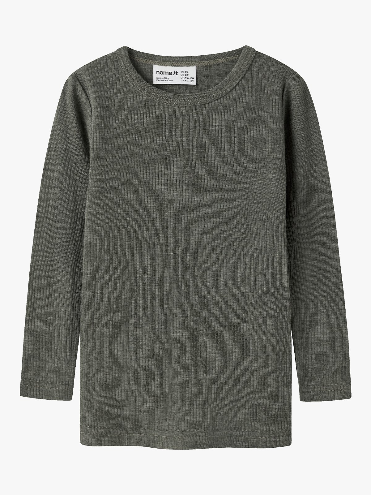 Name It Wax Wool Rib Long Sleeve Top Mulled Basil