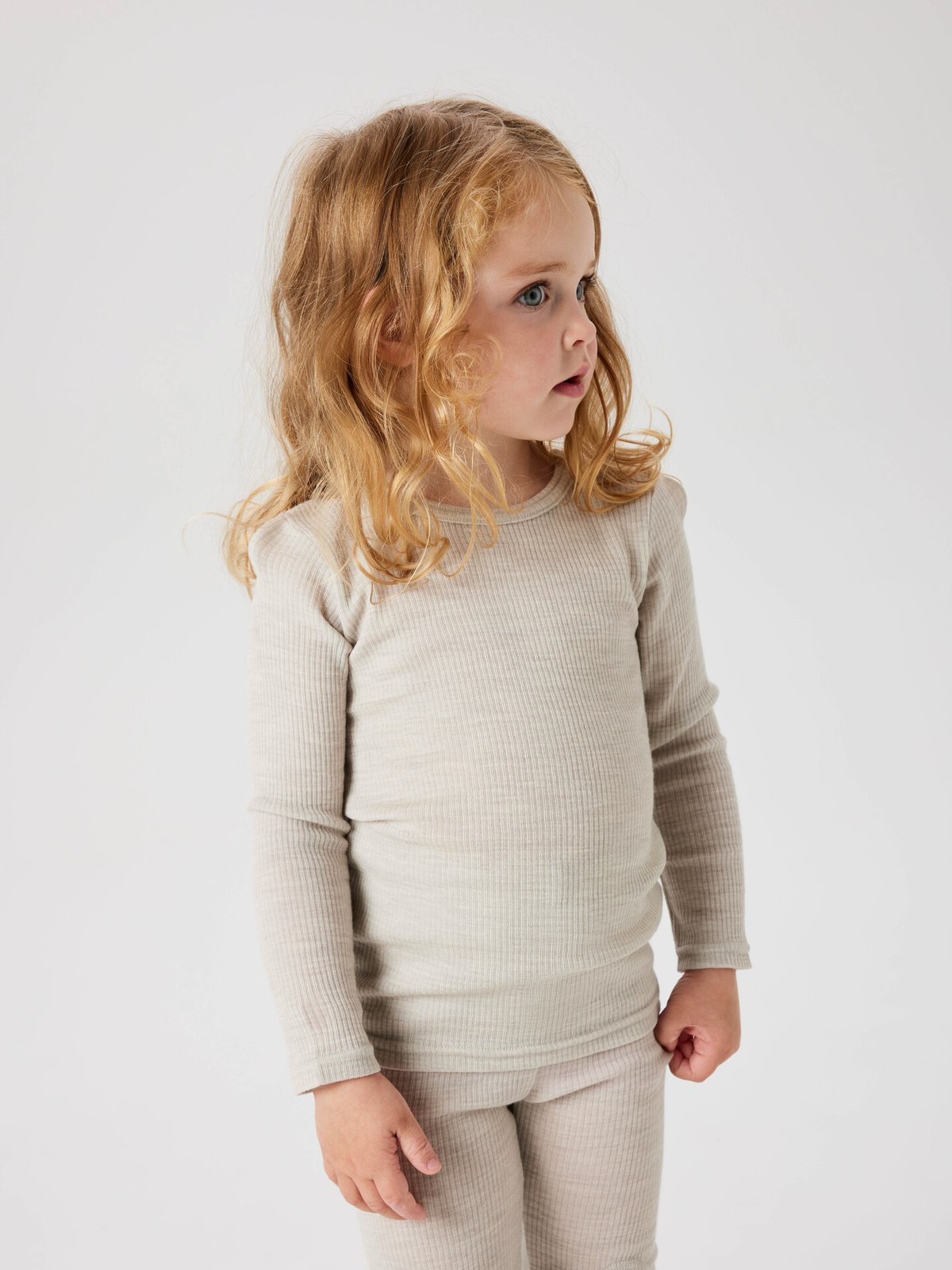 Name It Wax Wool Rib Long Sleeve Top Nacreous Cloud