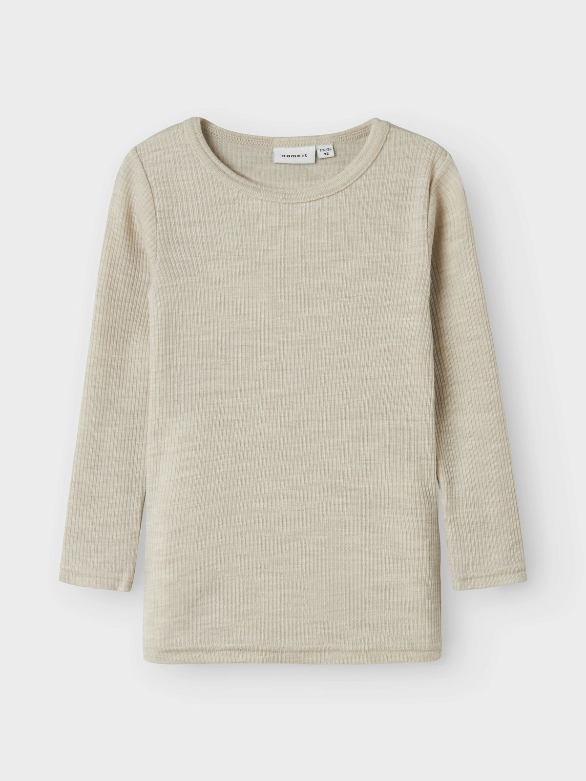 Name It Wax Wool Rib Long Sleeve Top Nacreous Cloud
