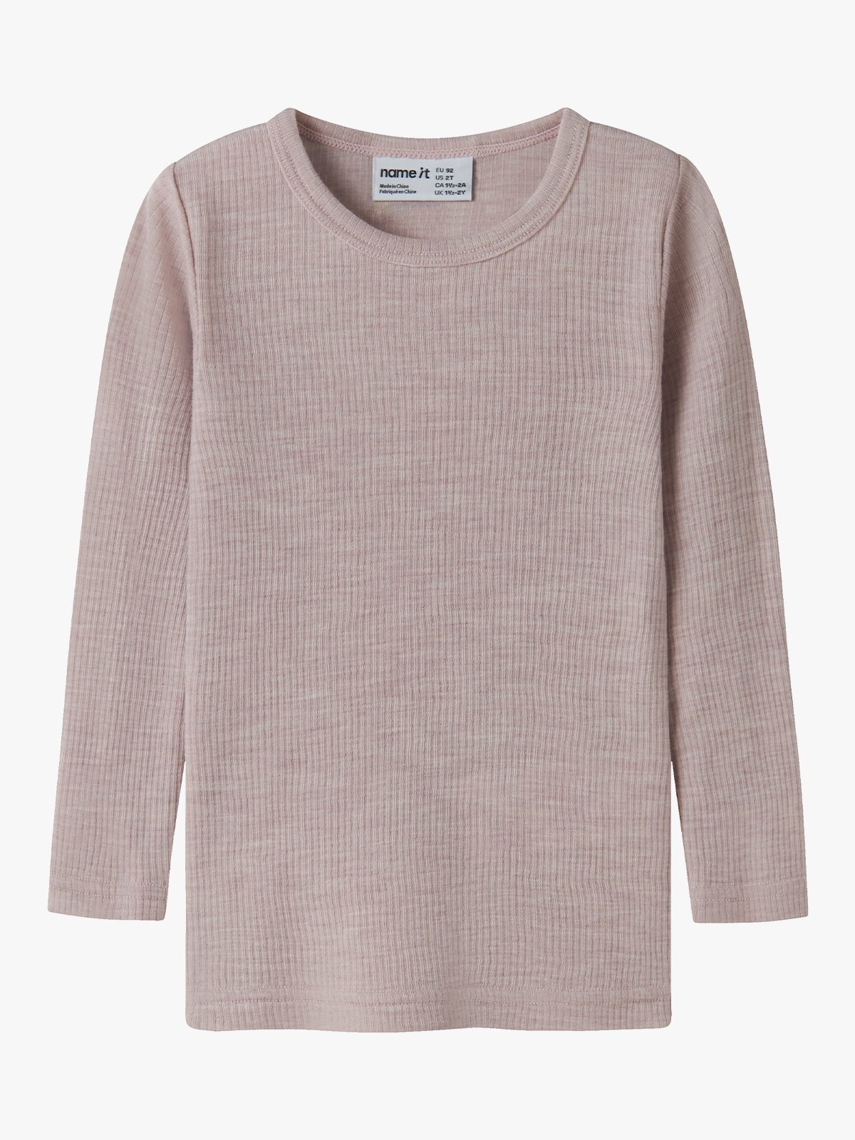 Name It Wax Wool Rib Long Sleeve Top Violet Ice
