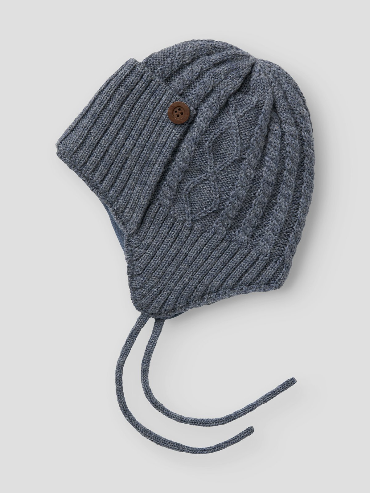 Name It Wrilla Button Wool Knit Hat Folkstone Gray