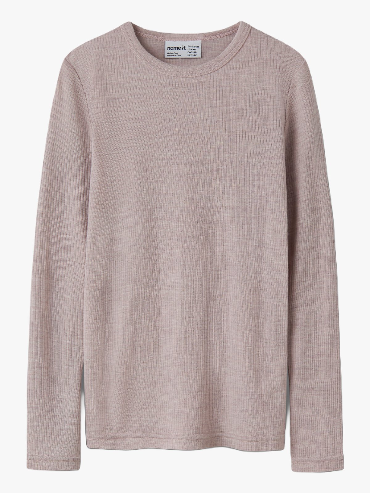 Name It Wax Wool Rib Long Sleeve Top Violet Ice