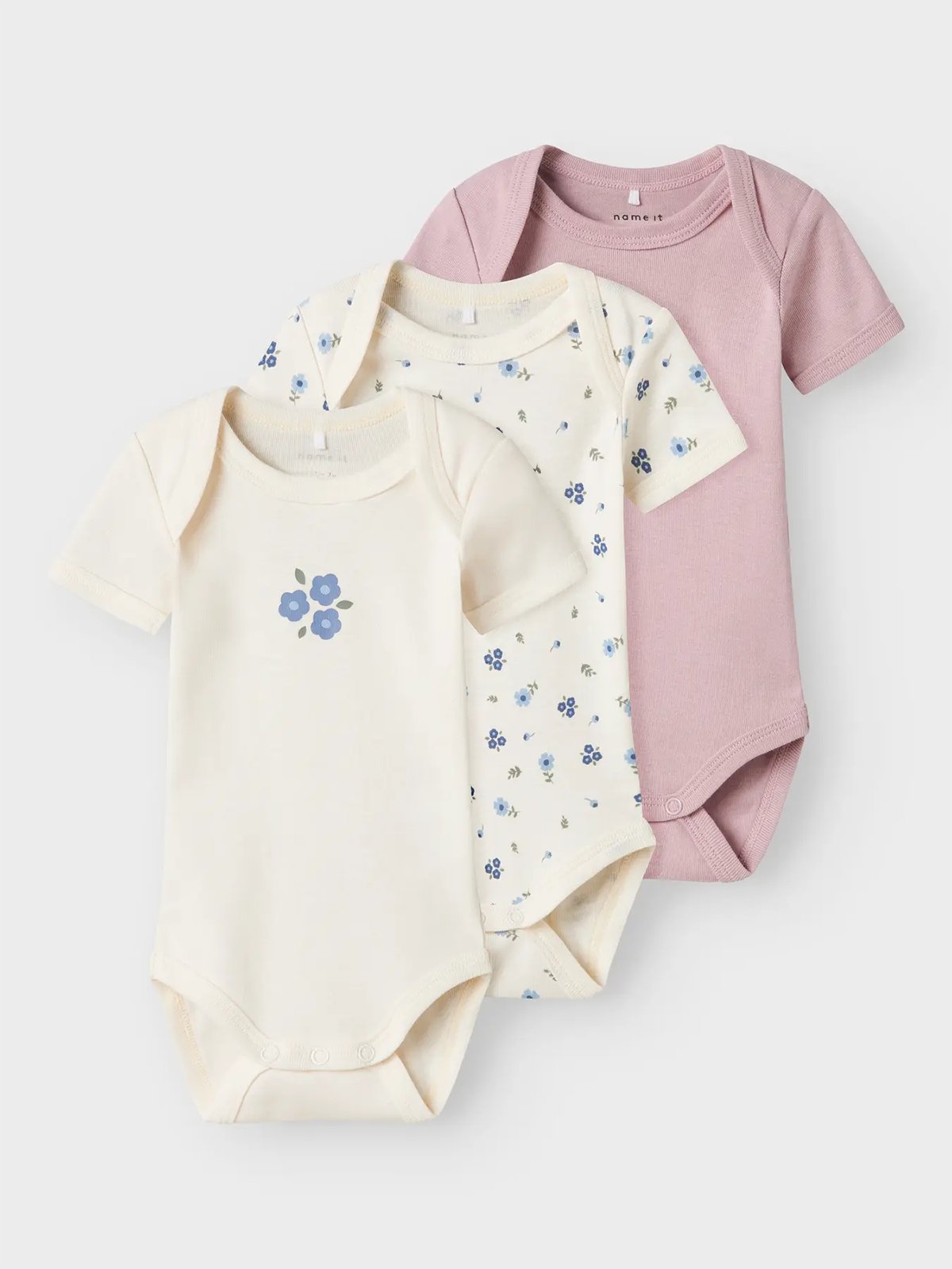 Name It Body 3-Pack Short Sleeve Jet Stream Flower Jet Stream