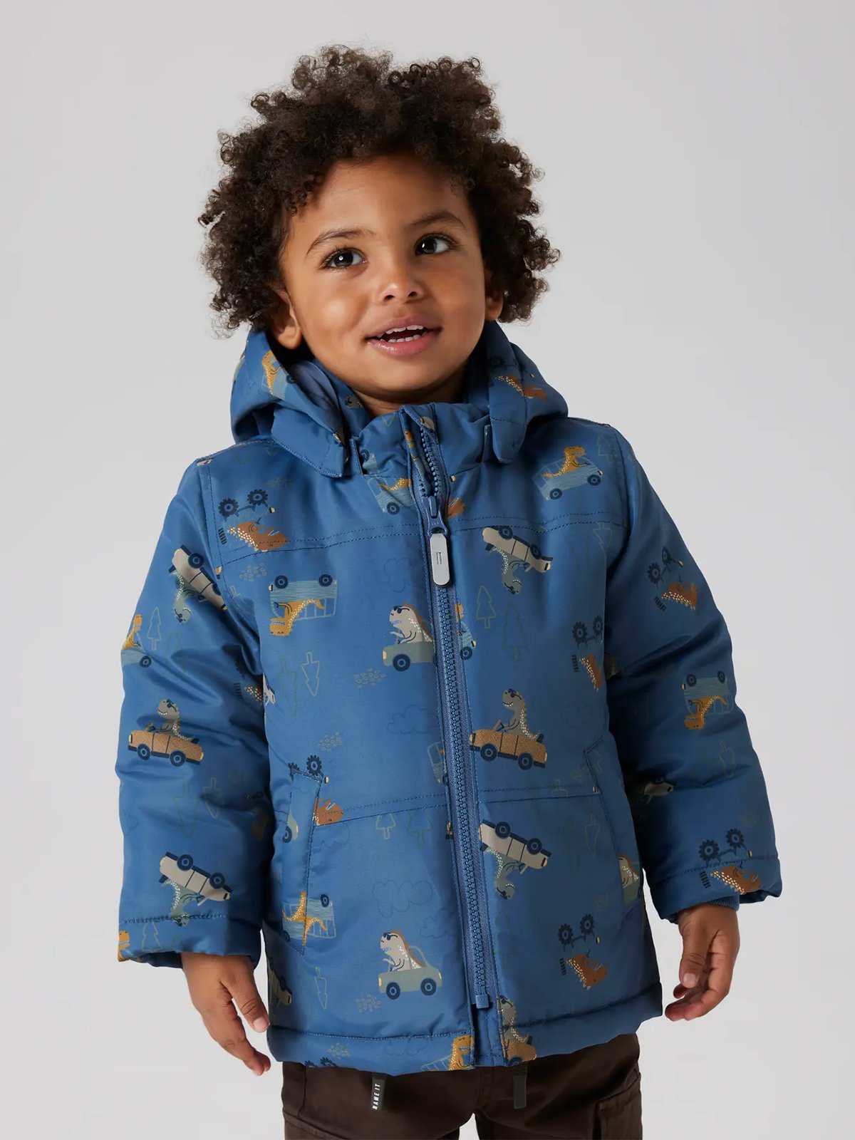 Name It Max Pa Jacket All Over Print Vintage Indigo DINO CAR