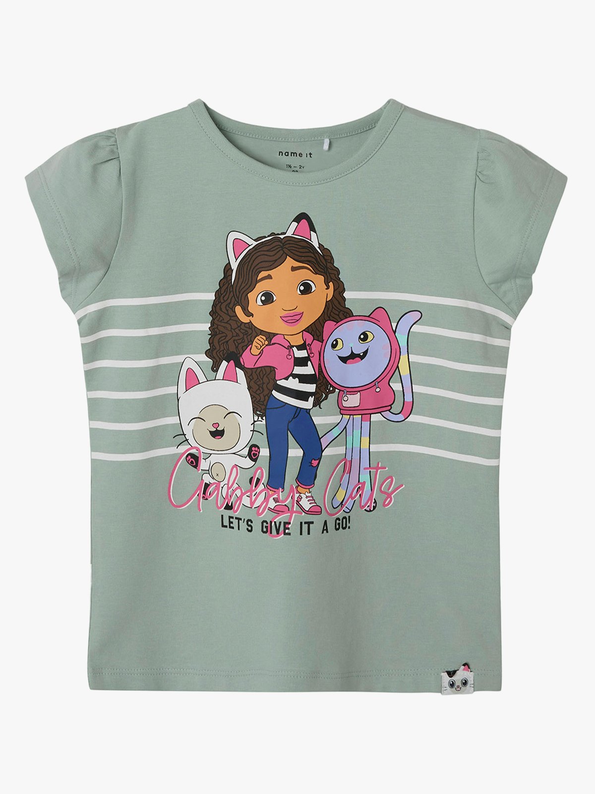 Name It Maria Gabby Short Sleeve Top Box Sky Aqua Gray