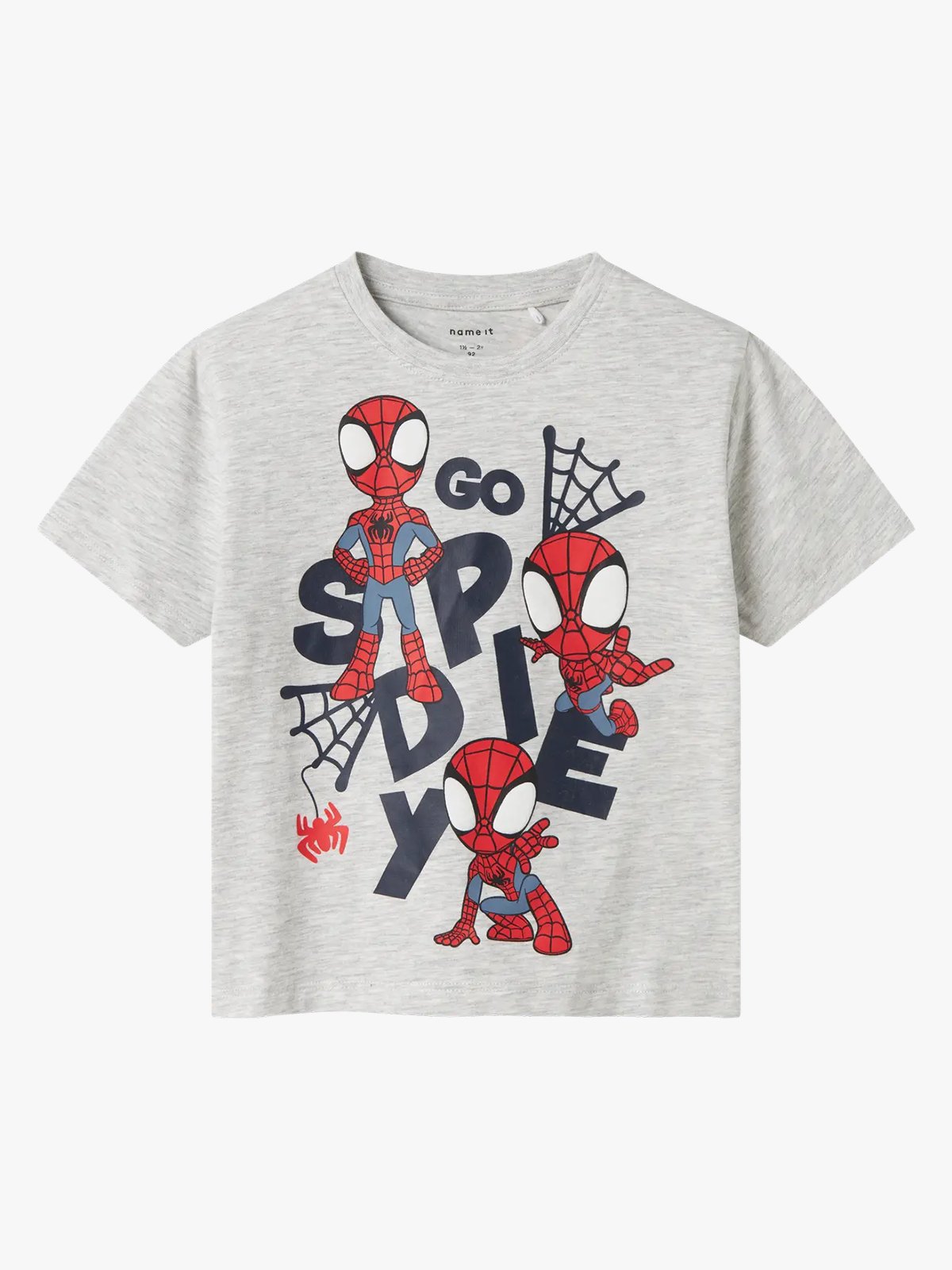 Name It Main Spider Short Sleeve Top Light Grey Melange