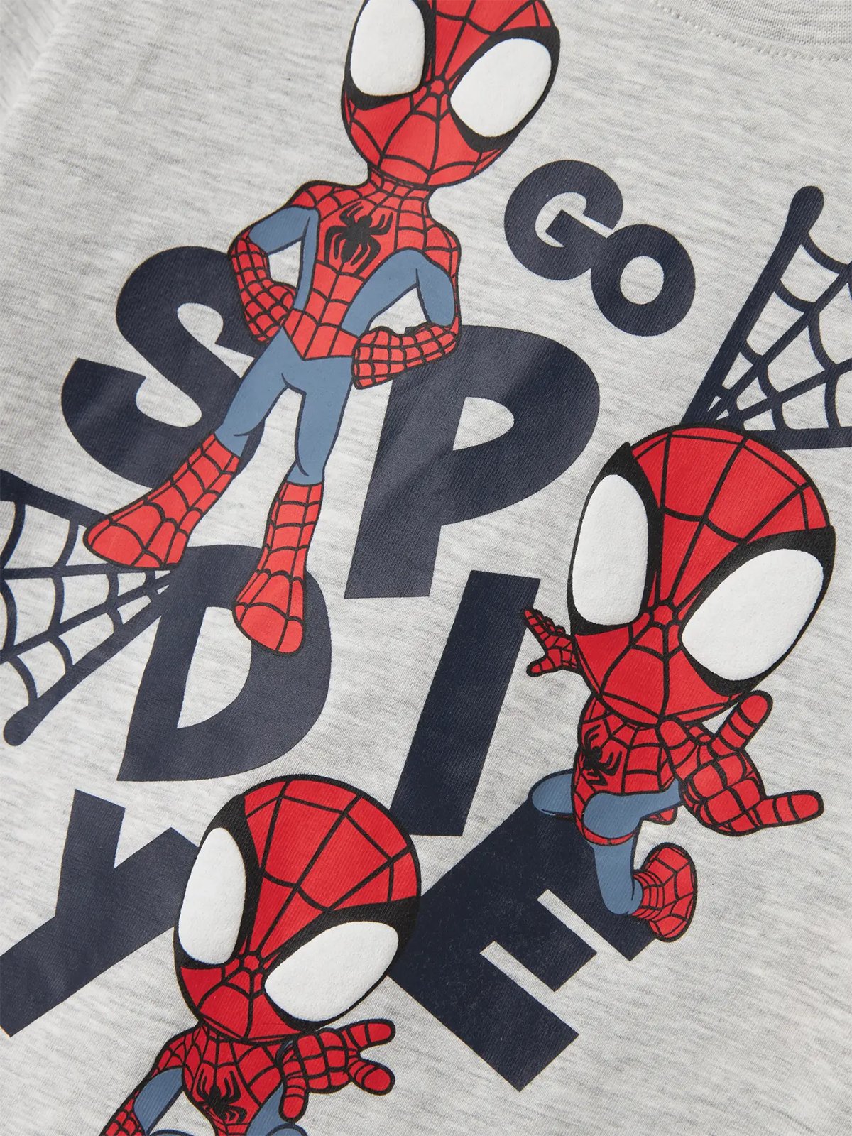 Name It Main Spider Short Sleeve Top Light Grey Melange