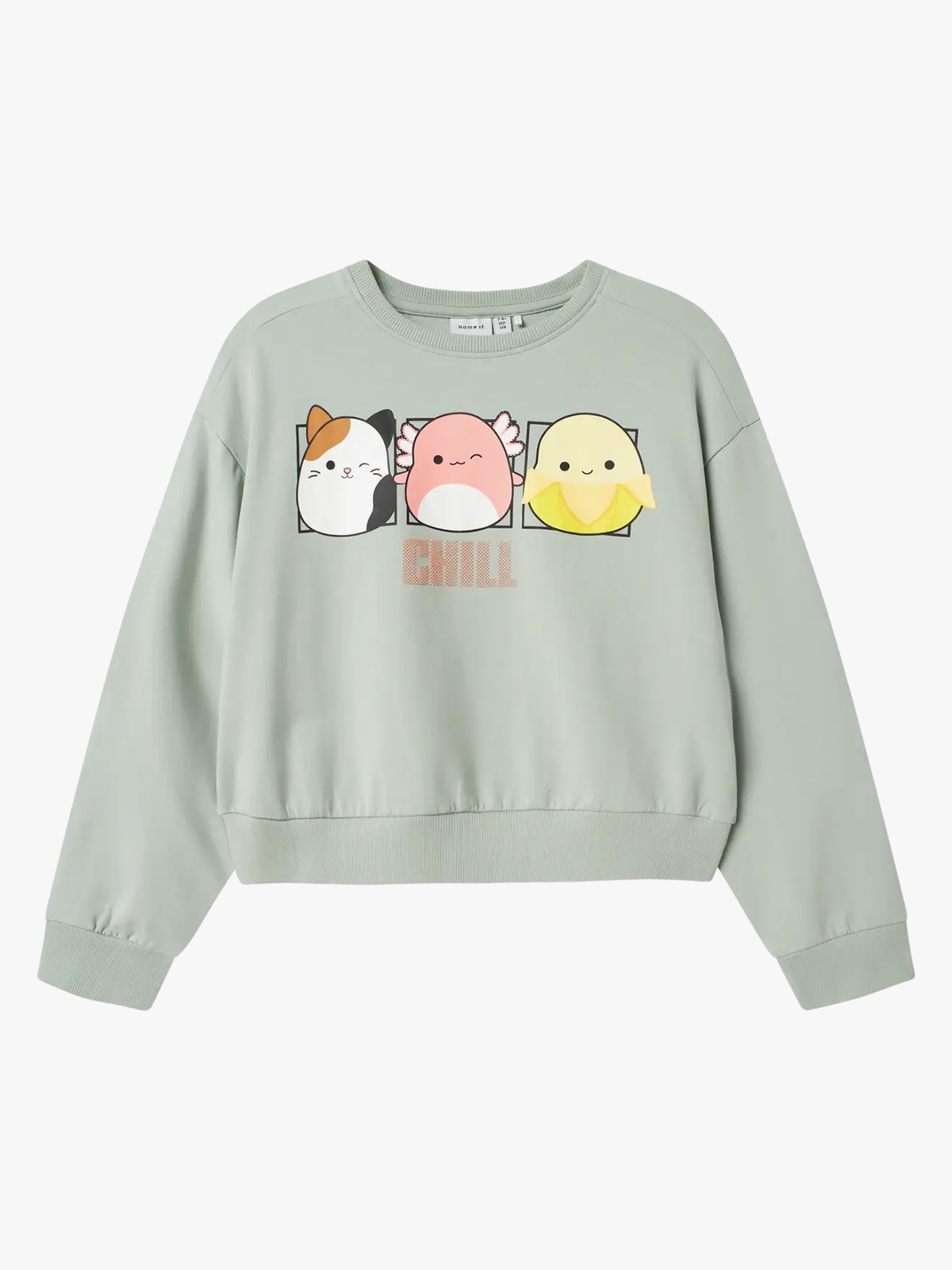 Name It Momira Squish Short Sweat Aqua Gray