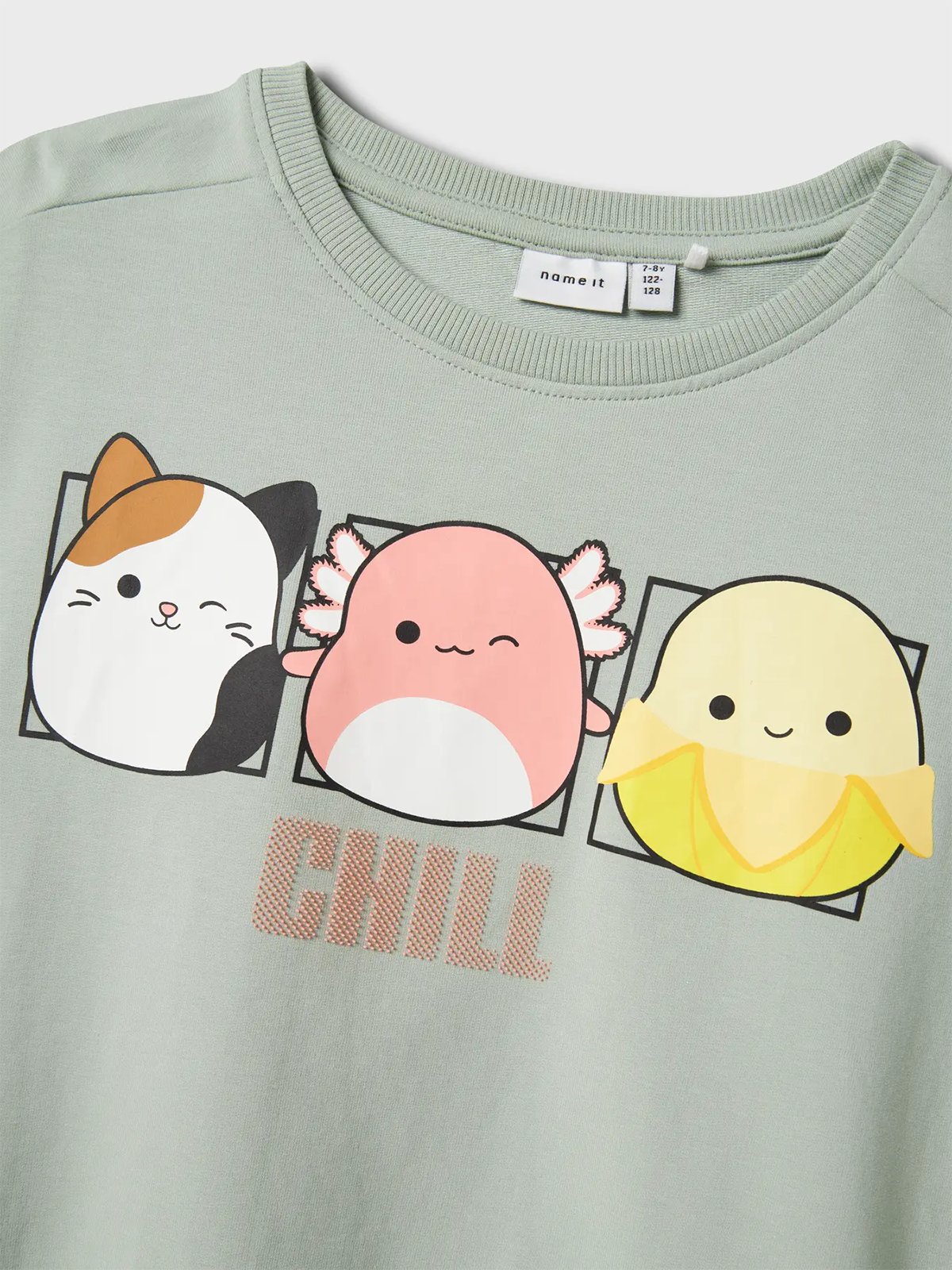 Name It Momira Squish Short Sweat Aqua Gray