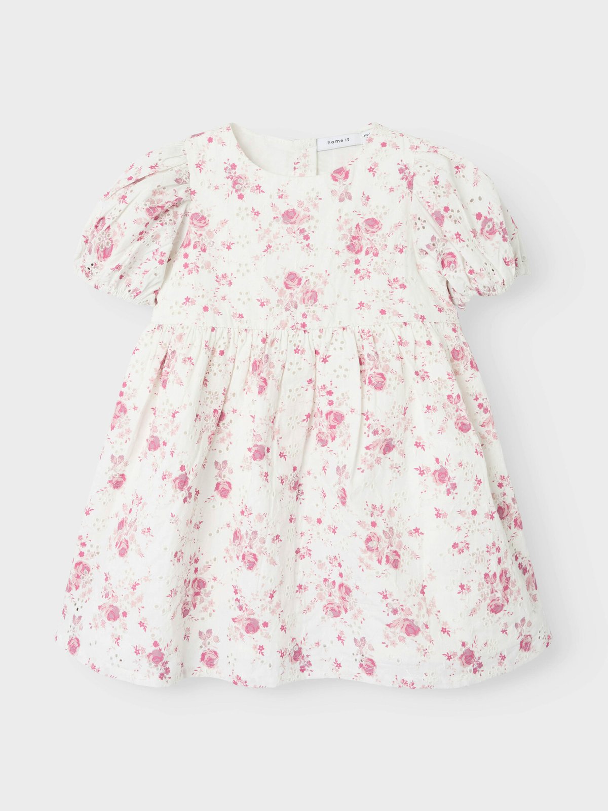 Name It Fembroder Short Sleeve Dress Cloud Dancer