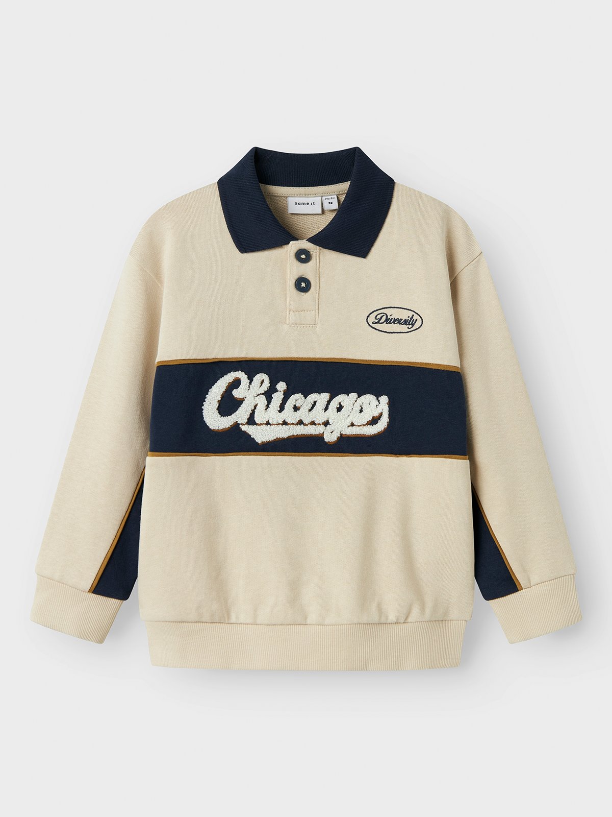 Name It Lucan Long Sleeve Sweat Polo Unbrushed Peyote