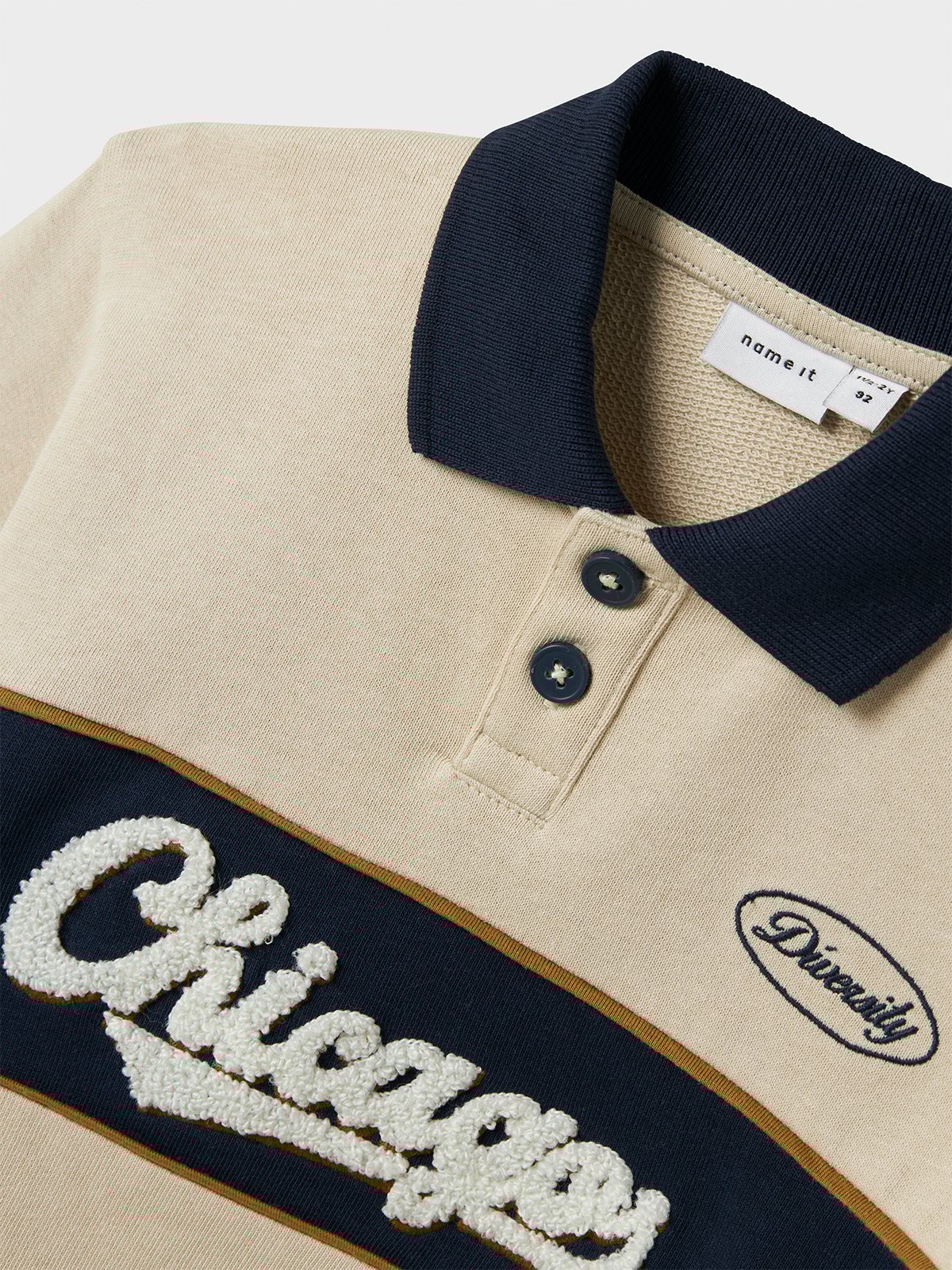 Name It Lucan Long Sleeve Sweat Polo Unbrushed Peyote