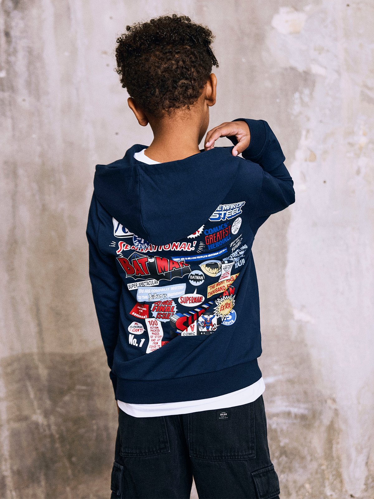 Name It Jan Superman Superman Sweater Unbrushed Navy blazer