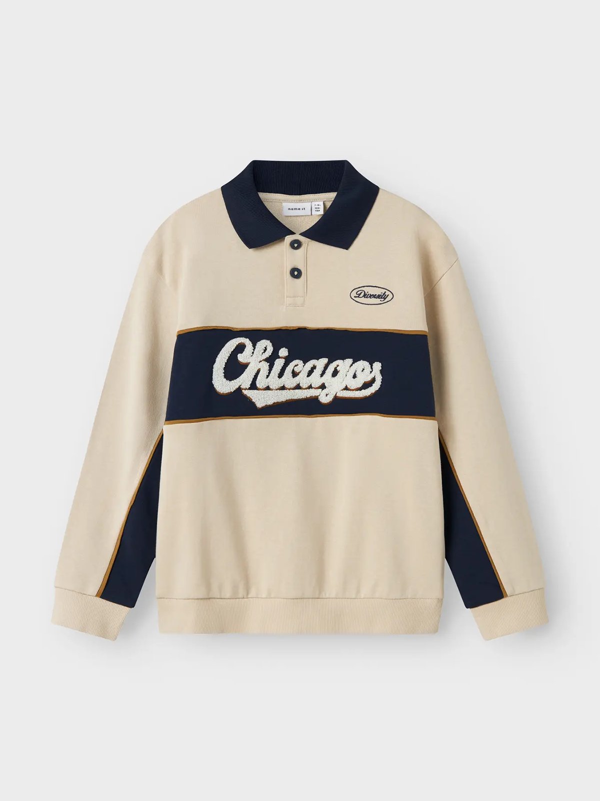 Name It Lucan Long Sleeve Sweat Polo Unbrushed Peyote