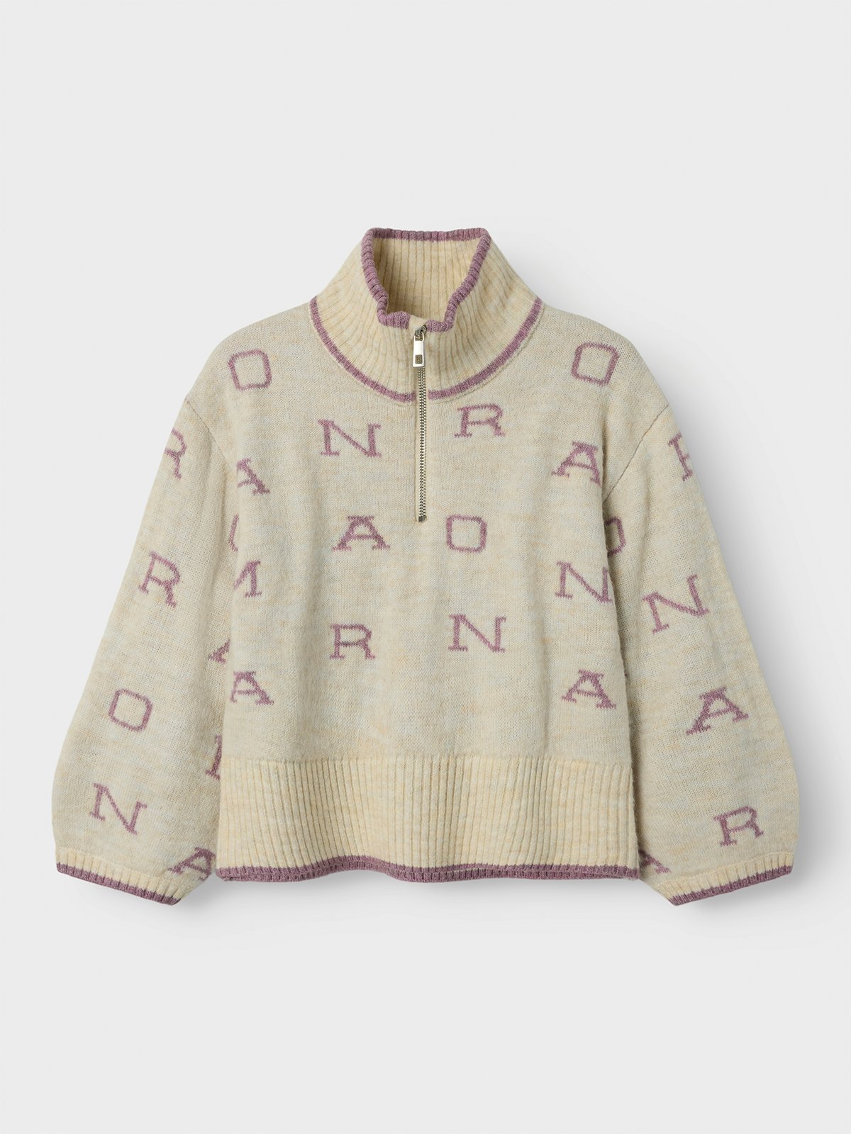 Name It Neify Long Sleeve Oversize Knit Zip Summer Sand
