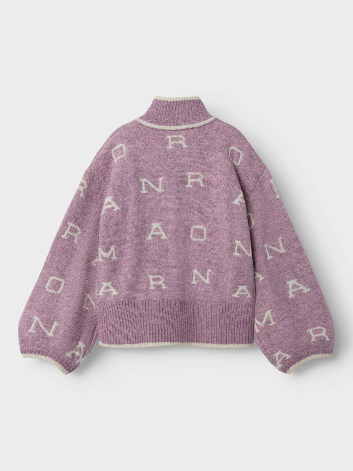 Name It Neify Long Sleeve Oversize Knit Card Zip Elderberry