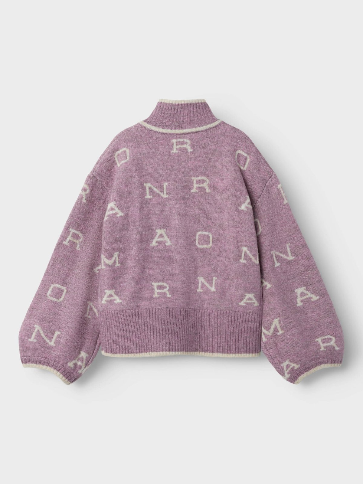 Name It Neify Long Sleeve Oversize Knit Card Zip Elderberry