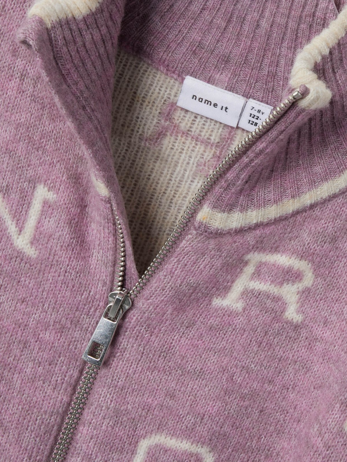 Name It Neify Long Sleeve Oversize Knit Card Zip Elderberry