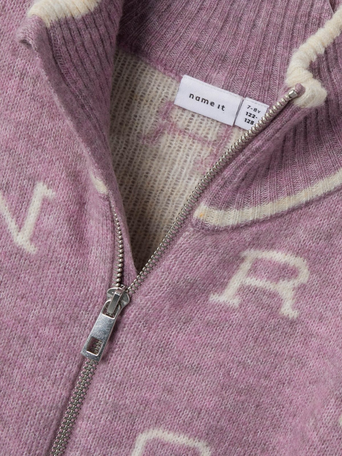 Name It Neify Long Sleeve Oversize Knit Card Zip Elderberry