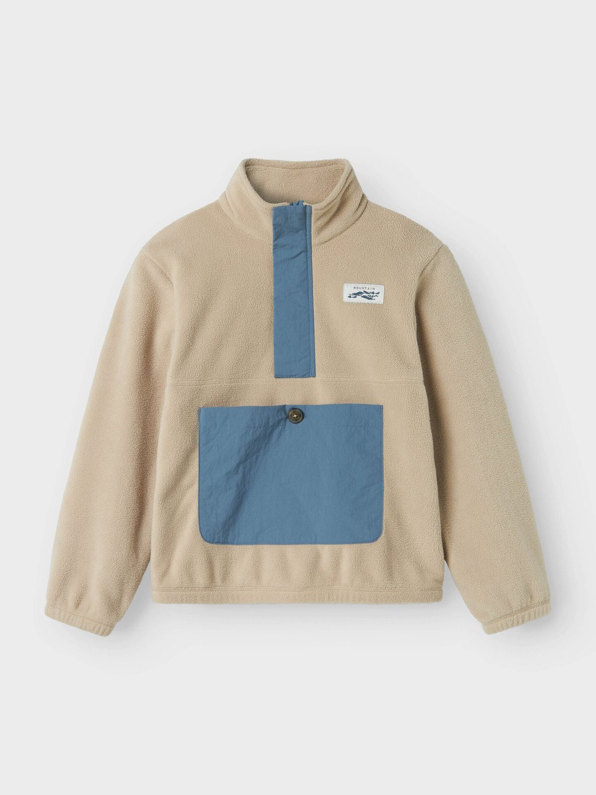 Name It Meeko Fleece Popover Pure Cashmere / Blue Mirage