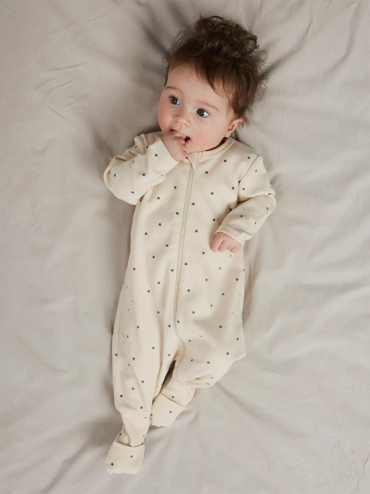 Name It Nightsuit 2-Pack Zip Heart Summer Sand w/ Deauville Mauve