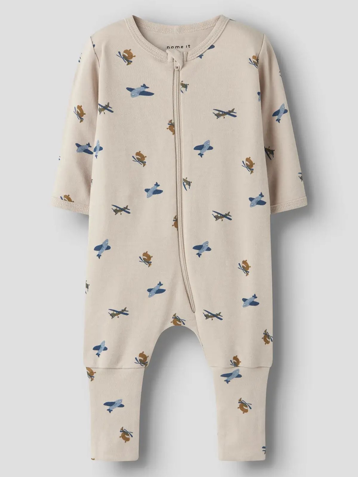 Name It Nightsuit Zip Airplane Peyote