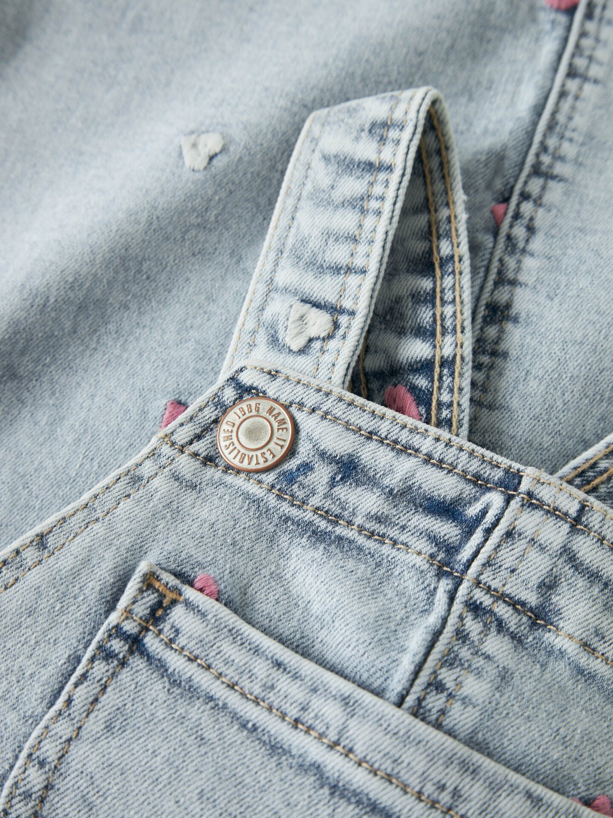 Name It Elina Denim Embroidery Spencer 2633 Light Blue Bleached Denim