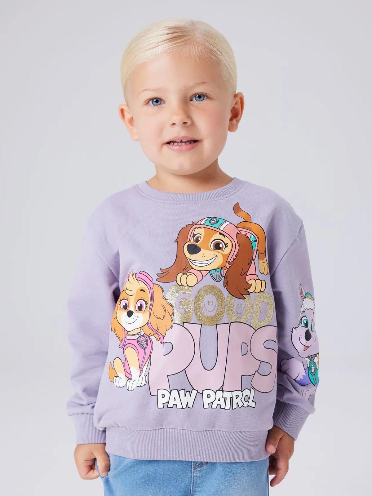 Name It Jara Paw Sweat Brushed Lavender Gray