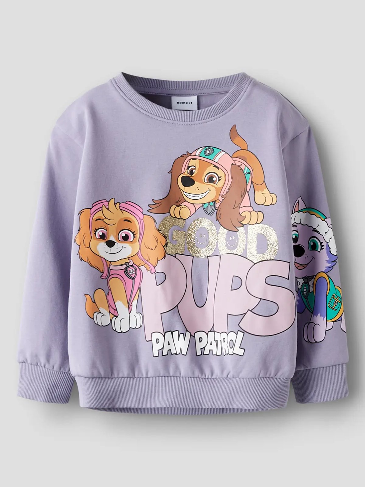 Name It Jara Paw Sweat Brushed Lavender Gray